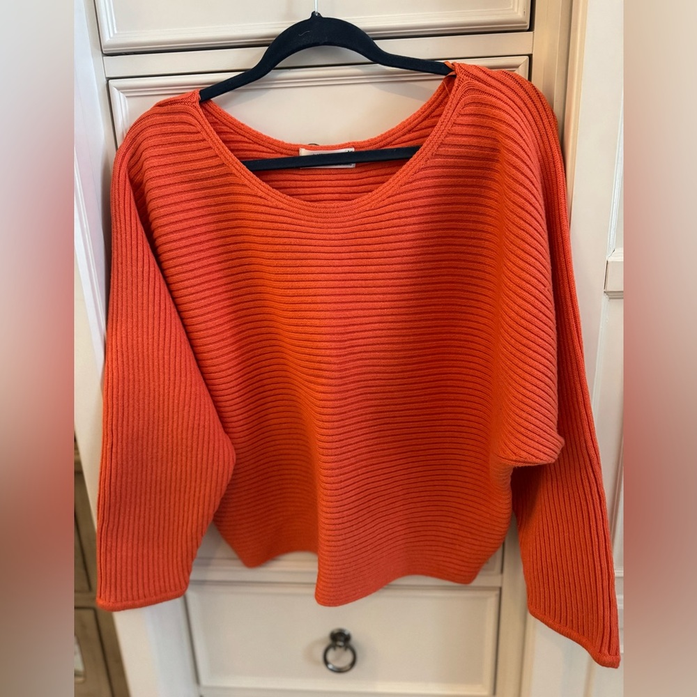Women's Orange Ribbed Sweater from Anthropologie